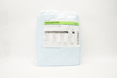 Halyard 69606 Procedure Gown, Blue, Knit Cuffs, Size L - Pack of 10